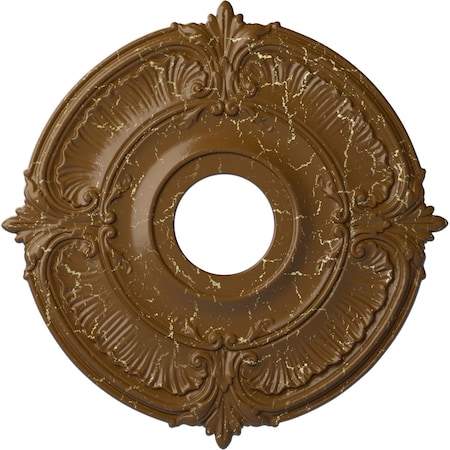 Attica Ceiling Medallion (Fits Canopies up to 5"), 18"OD x 4"ID x 5/8"P, Smokey Topaz Crackle